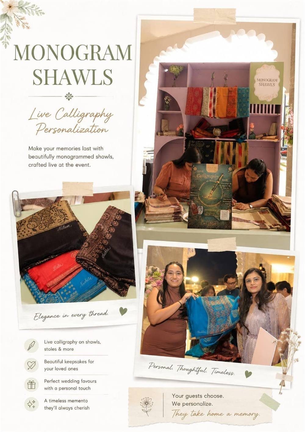 Calligraphy Shawl Carnival Stall — Carnival Artist wedding stall by Rajasthan Event Management
